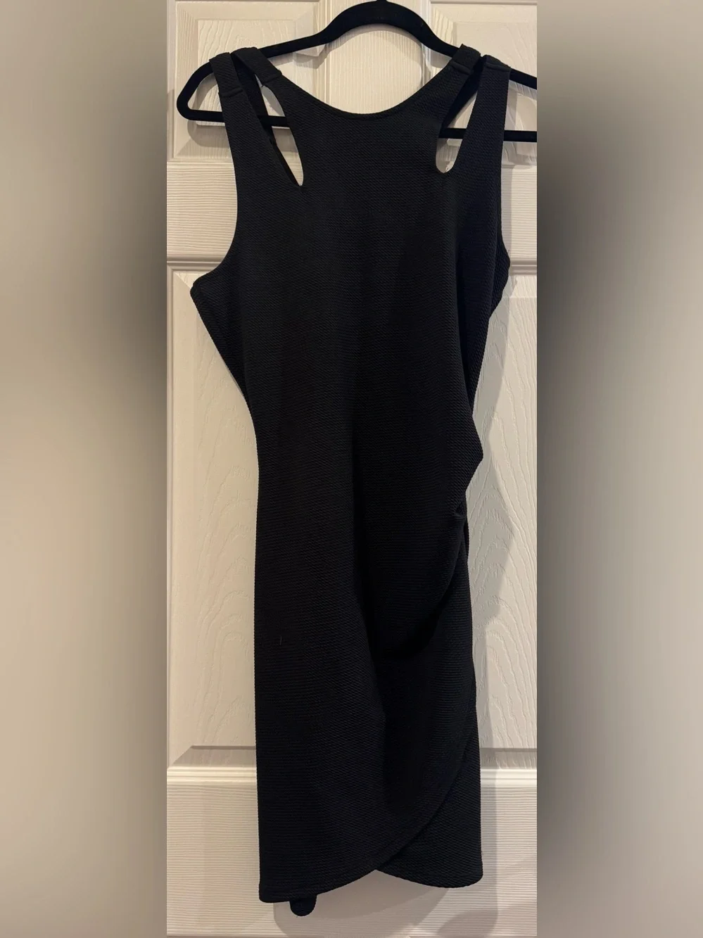 Crave Fame Black Textured Cutout Bodycon Dress